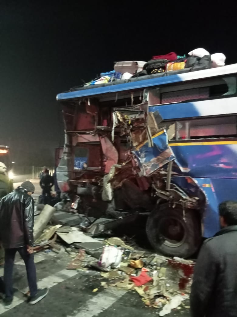 uploads/ 5 killed as private bus rams into 2 stationary buses in Ambala