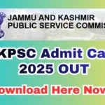 JKPSC Admit Card 2025