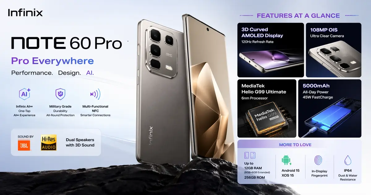 infinix note pro 60